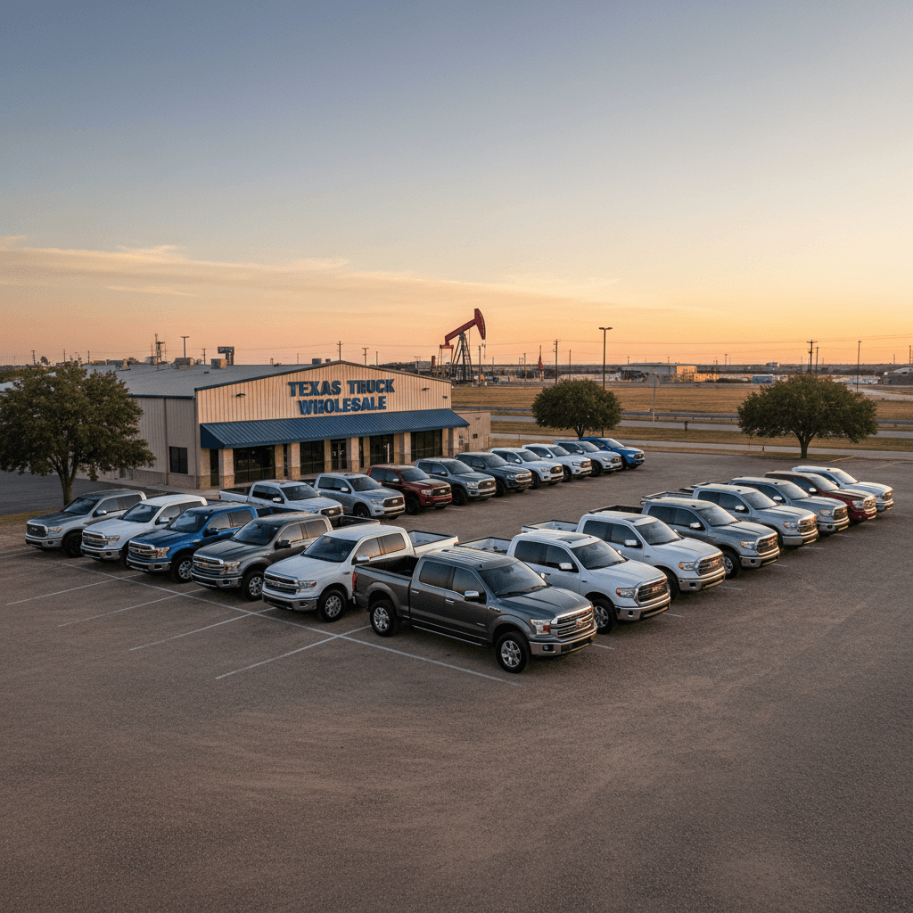 Row of trucks on wholesale lot