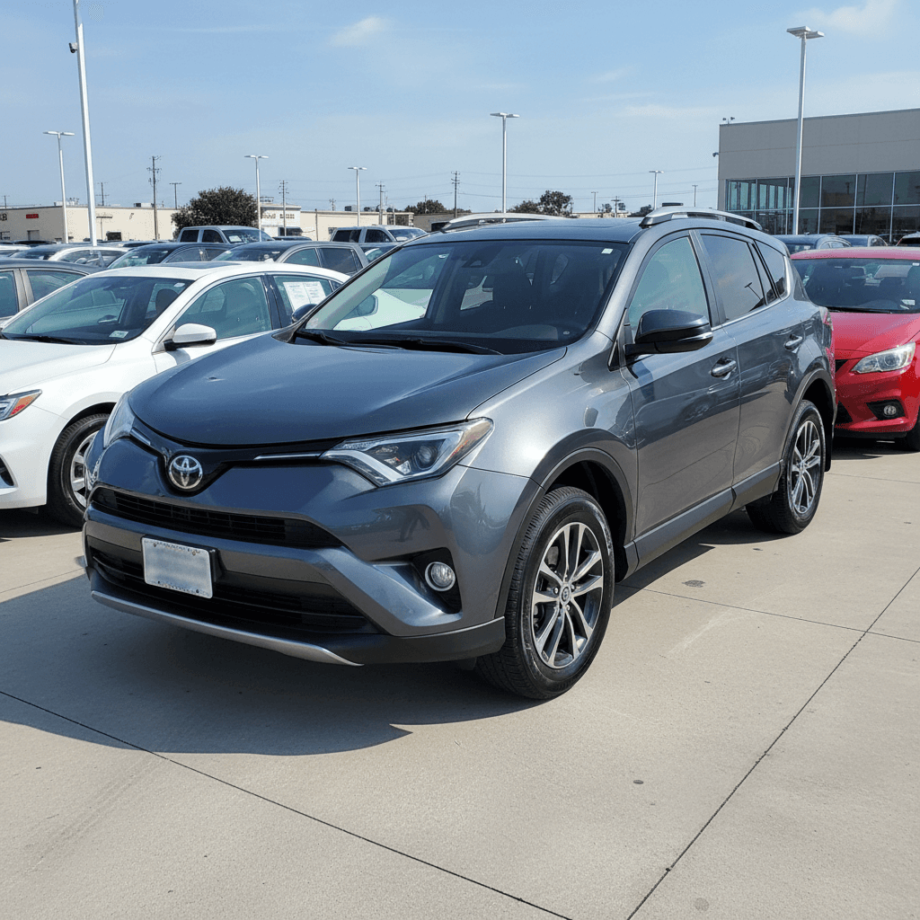 SUV on dealer lot